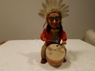 Vintage Indian Joe Battery Operated With War Drum By Alps 1950 