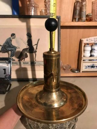 Vintage Fancy Brass And Diamond Glass Soap Dispenser Pump Table Top 6