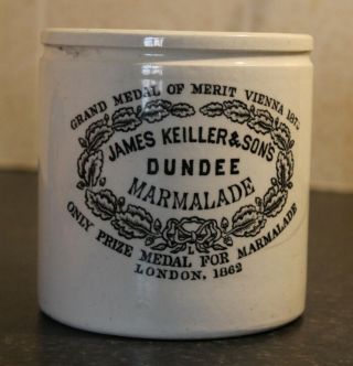 N 2 Vintage James Keiller Dundee Marmalade Stoneware Jar (broken)
