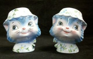Vintage 1950’s Lefton " Miss Priss " Kitty Salt And Pepper Shakers 1511;