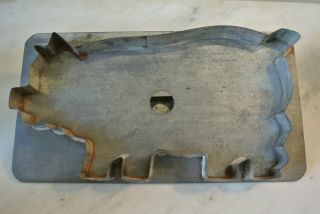 Vintage Large Tin Belt Strap Handle Pig Cookie Cutter 9 1/2 "