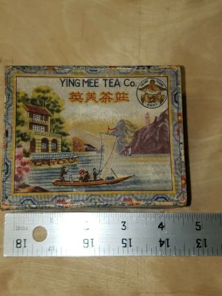 Vintage Ying Mee Tea Co Colorful Art Graphics Chinese Tea Box From Hong Kong