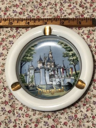 Vintage Disneyland Castle Porcelain Ashtray Walt Disney Productions Sticker
