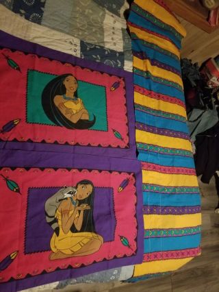 Vtg 90s Disney Pocahontas 2 Standard Pillow Case Character Meeko And Valance