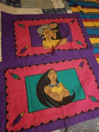 Vtg 90s Disney Pocahontas 2 Standard Pillow Case Character Meeko and valance 2