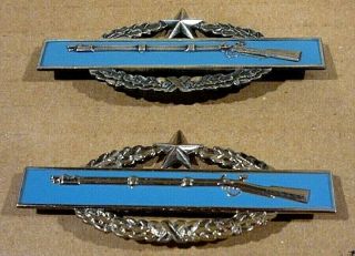 2 Vintage C.  I.  B 2nd Award Combat Infantry pin GEMSCO w/ acorns Army Spec.  Forces 3