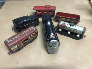 Marx Vintage York Central Tin Train Set Of 6 With Ho Scale Power Pack