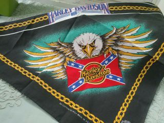 Vintage Harley Davidson Motorcycle Bandana Eagle Flag