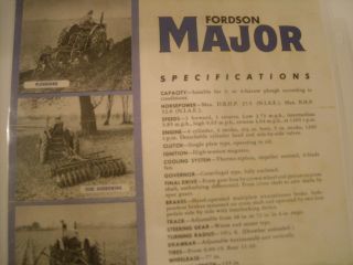 1950s Vintage Fordson MAJOR Tractor Brochure FORD Farm 3