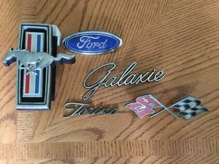 Vintage Ford And Chevrolet Emblems - Mustang Corvette Torino Galaxie