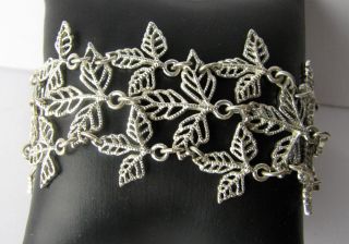 Vintage Nina Ricci Designer Signed Costume Fashion Jewelry Wide Link Bracelet