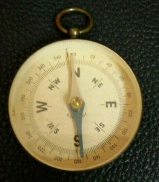 Vintage Pendant Military Compass Old School Brass Body Germany