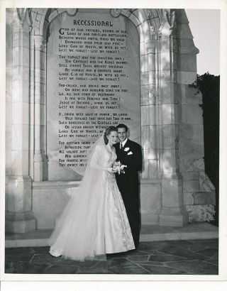 Alexis Smith Craig Stevens Candid Wedding Day Vintage Warner Bros Photo