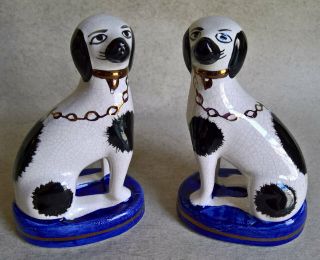 Vintage “staffordshire Ware” Spaniel Dog Figures – Made In England