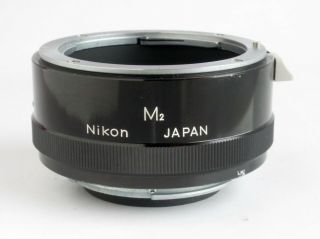 Vintage Nikon M2 Macro Extension Tube & Body Cap.  Fully Functional.  Exc