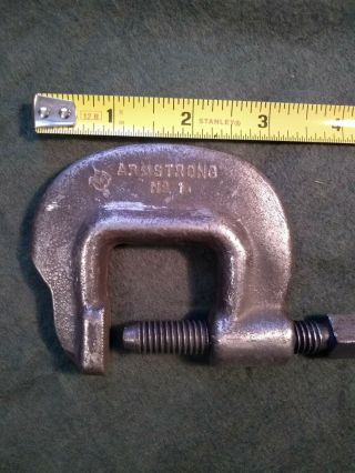 Usa Vintage Armstrong Heavy Duty Drop Forged Metalworking Welding C Clamp No.  1