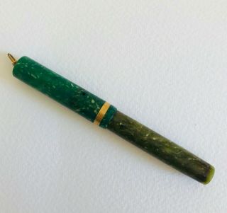 Vintage Jade Green Sheaffer Ring Top Lever Fill Fountain Pen 14k Lifetime Nib