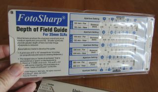 4 vtg FotoSharp photography guide/calculators in plastic,  light,  DOF,  filters & 5