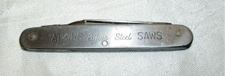 Vintage Atkins Silver Steel Saws Advertising Pocket Knife Kutmaster Utica Ny