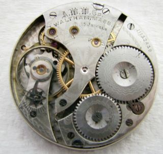 Antique 16s Waltham Grade 620 15 Jewel Open Face Pocket Watch Movement Parts