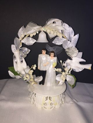 Sweet Authentically Vintage 1950s - 60s Wedding Cake Topper Anniversary