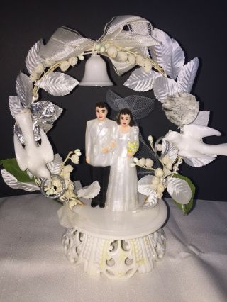 Sweet Authentically Vintage 1950s - 60s Wedding Cake Topper Anniversary 2