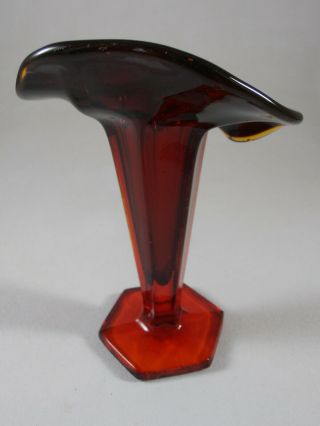 Vintage Westmoreland Ruby Red Jack in The Pulpit Bud Vase 6 5/8” Tall 3