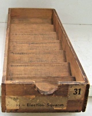 Vintage Wooden Election Squares Box Voting Holder Rack