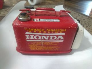 Vintage Honda 3.  4 Gallon Metal Boat Outboard Motor Gas Fuel Can Tank With Tools