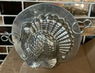Vintage 2 Sided Turkey Candy Mold With 2 Clips