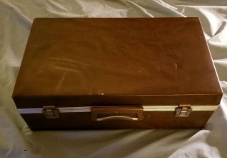 Large Vintage Brown Faux Leather 8 Track Cassette Storage Case
