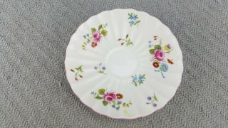 Vintage Shelley England Dainty Floral Rose White Porcelain Cup & Saucer Set 5