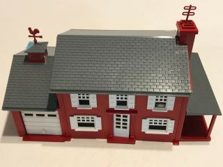Vintage Plasticville By Bachmann Two Story Red Colonial House Lh - 4 O Scale