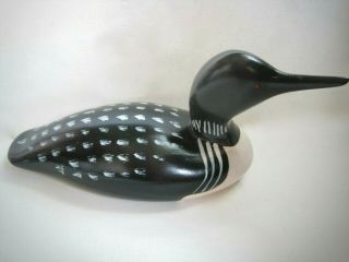 Vtg 1994 Jim Harkness Carved Wood Common Loon Duck Decoy Stayner Ontario Canada