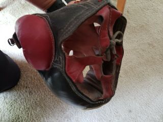 VTG 1950 ' s SHEVLIN BOXING EQUIPMENT Headgear Head Protector Leather Made in USA 6