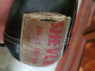 VTG 1950 ' s SHEVLIN BOXING EQUIPMENT Headgear Head Protector Leather Made in USA 7