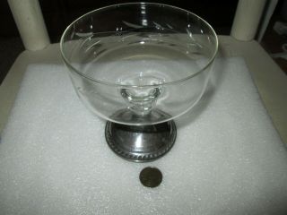 Vintage Candy Glass Dish With Weighted Sterling Silver Foot - Duchin Operation
