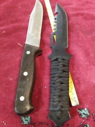 Vintage Vernco HI - CV Hand - Honed Stainless Japan 5 1/2” Bowie style Knife plus 5