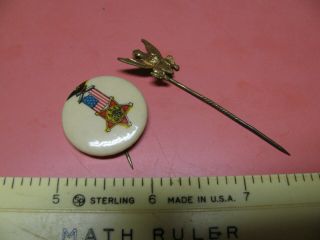 Vintage Gar Grand Army Of The Republic Colored Pin & Union Stick Pin Set L@@k
