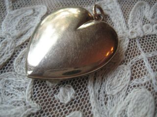 Vintage Gold Filled Large Heart Locket Pendant 1 "