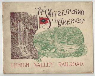 Vintage 1897 Lehigh Valley Railroad Train Photo Album Souvenir - 24 Photos
