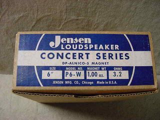 Vintage Jensen 6 Inch Loudspeaker " Concert Series " Model P6 - W