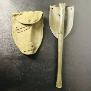 Vintage Vietnam Era Us Army Shovel Entrenching Tool With Case Gordex 1964