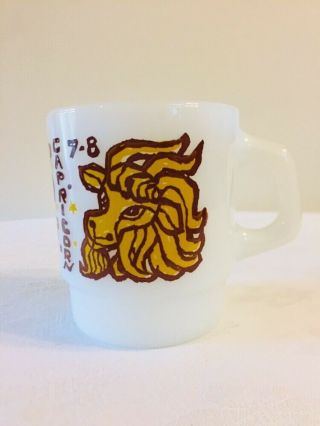 Vintage Fire King Zodiac Capricorn Coffee Mug Vguc