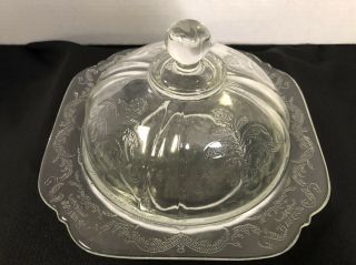 Vintage Federal Glass Crystal Madrid Covered Butter Dish 1930’s Dep Glass