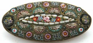 Early Vintage Italian Micro Mosaic Brooch Fine Detail