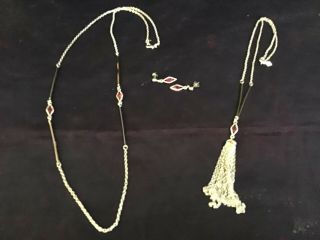 Vintage Sarah Coventry " Serenade " Set 2 Necklaces,  Pierced Earrings