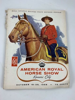 Vintage 1958 American Royal Horse Show Kansas City Missouri Program