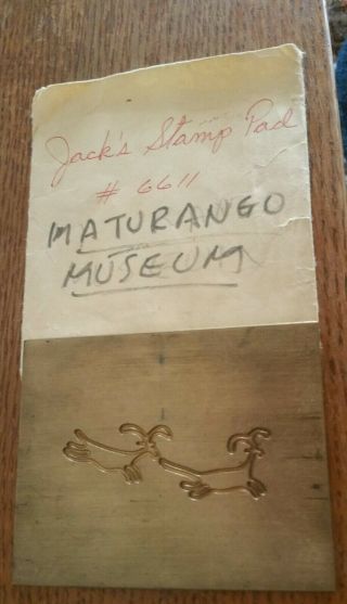 Maturango Museum Brass Engraving Plate Vintage Hermes Antelope Deer