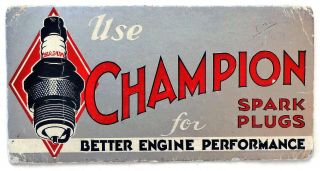 Vintage 1930’s Champion Spark Plugs Silver Ink Blotter